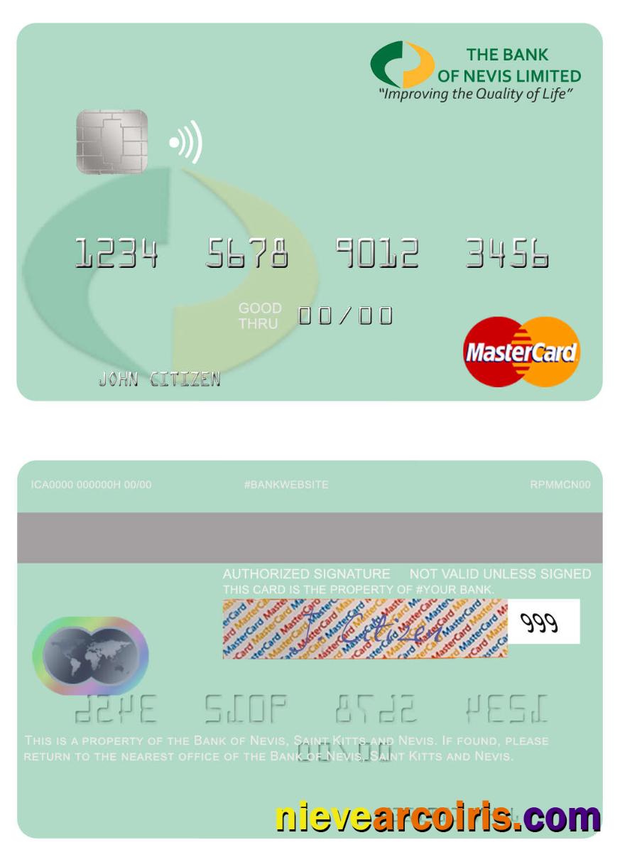 Saint Kitts and Nevis Bank of Nevis mastercard